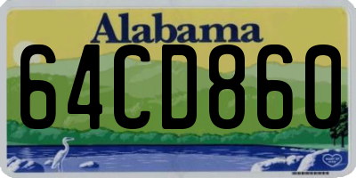 AL license plate 64CD860
