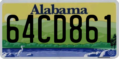 AL license plate 64CD861