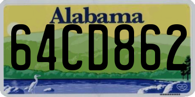 AL license plate 64CD862