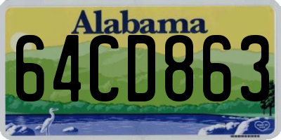 AL license plate 64CD863