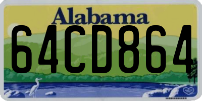 AL license plate 64CD864