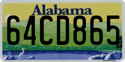 AL license plate 64CD865