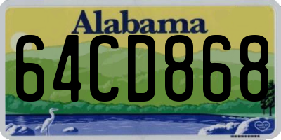 AL license plate 64CD868