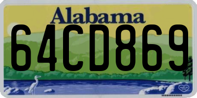 AL license plate 64CD869
