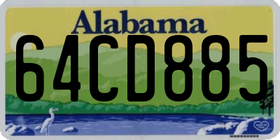 AL license plate 64CD885