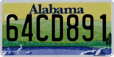 AL license plate 64CD891