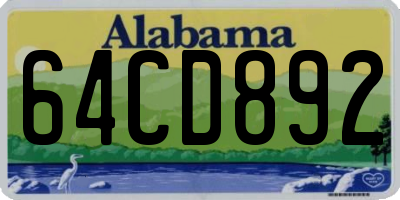 AL license plate 64CD892