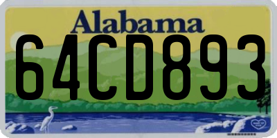 AL license plate 64CD893