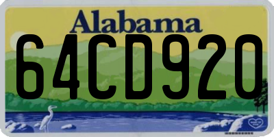 AL license plate 64CD920