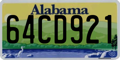 AL license plate 64CD921