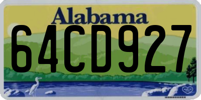 AL license plate 64CD927