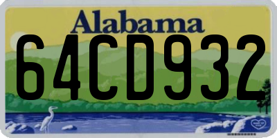 AL license plate 64CD932