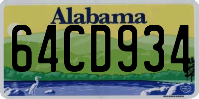 AL license plate 64CD934