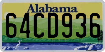 AL license plate 64CD936