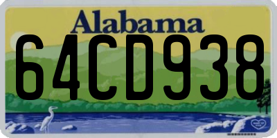 AL license plate 64CD938
