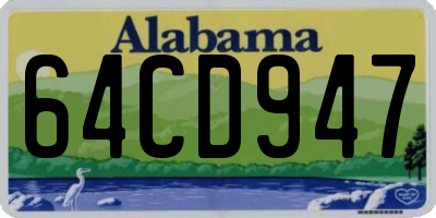 AL license plate 64CD947