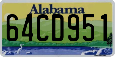 AL license plate 64CD951