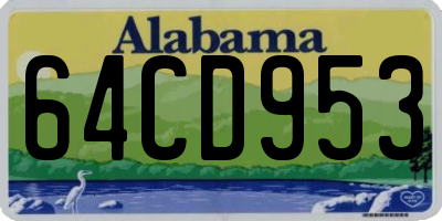 AL license plate 64CD953