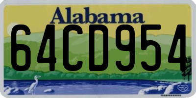 AL license plate 64CD954