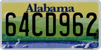AL license plate 64CD962