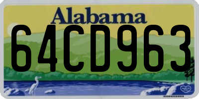 AL license plate 64CD963