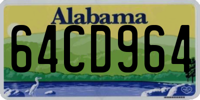 AL license plate 64CD964