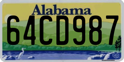 AL license plate 64CD987