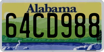 AL license plate 64CD988