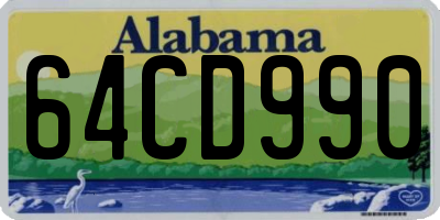 AL license plate 64CD990