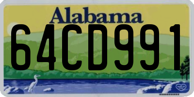 AL license plate 64CD991