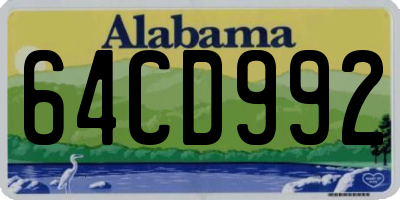AL license plate 64CD992