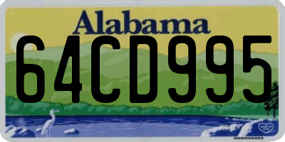 AL license plate 64CD995