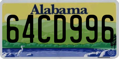 AL license plate 64CD996