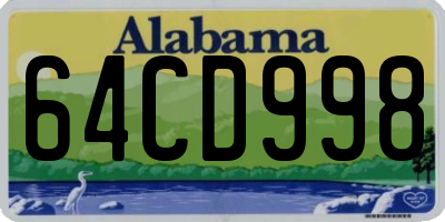 AL license plate 64CD998