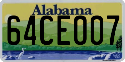 AL license plate 64CE007