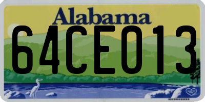 AL license plate 64CE013