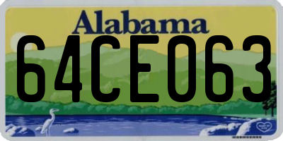 AL license plate 64CE063