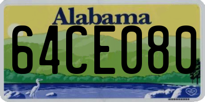 AL license plate 64CE080