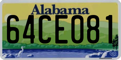 AL license plate 64CE081