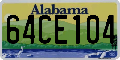 AL license plate 64CE104