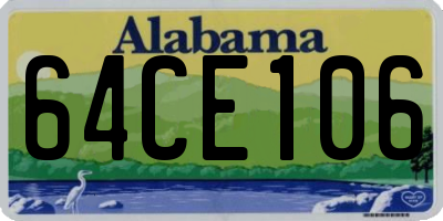 AL license plate 64CE106