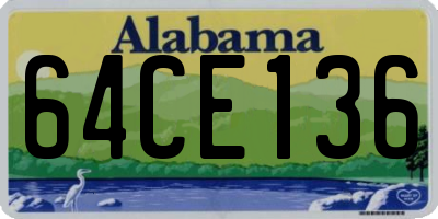 AL license plate 64CE136