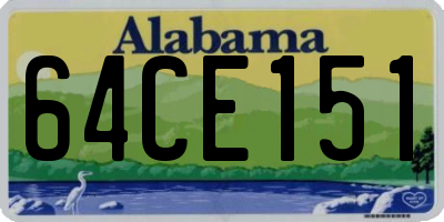 AL license plate 64CE151
