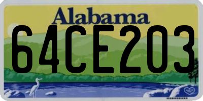AL license plate 64CE203