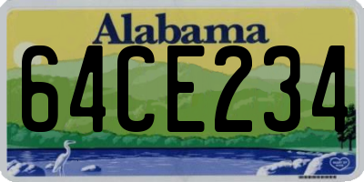AL license plate 64CE234