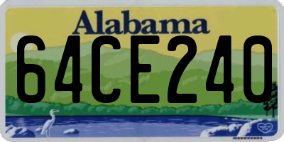 AL license plate 64CE240