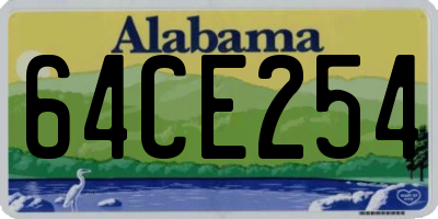 AL license plate 64CE254