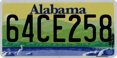 AL license plate 64CE258