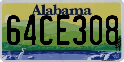 AL license plate 64CE308