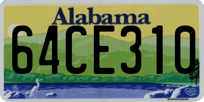 AL license plate 64CE310